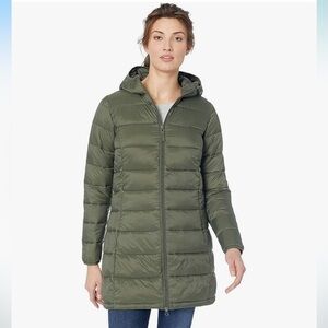 Olive Green Hooded Puffer Jacket